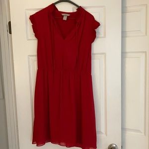 Red H&M Chiffon Dress